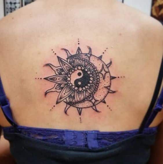 sun and moon yin yang tattoo design