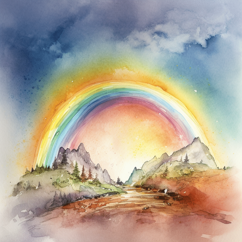 watercolour rainbow