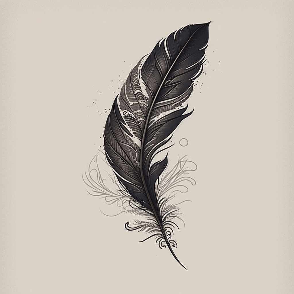 black feather tattoo 