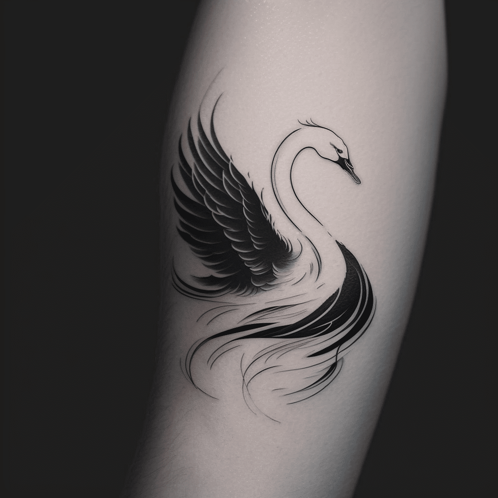 swan tattoo meaning line art black swan tattoo