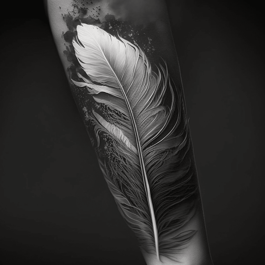 white feather tattoo 