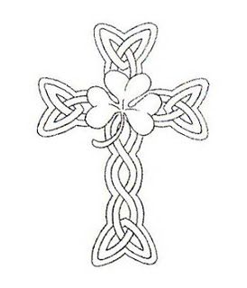 celtic cross tattoo with shamrock