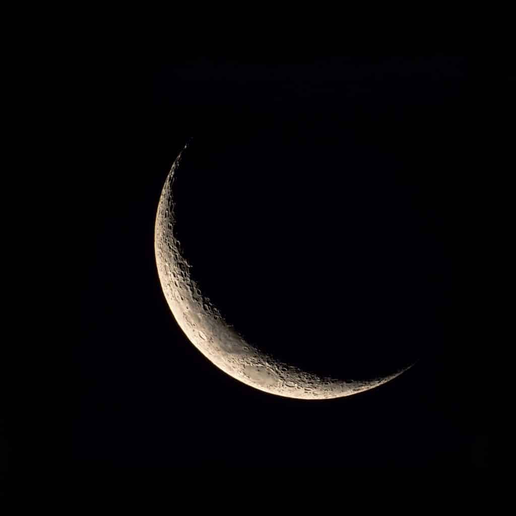 close up detailed crescent moon 