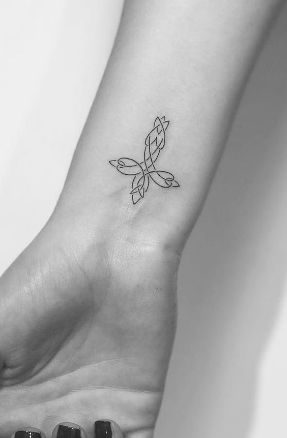 minimalist celtic cross tattoo