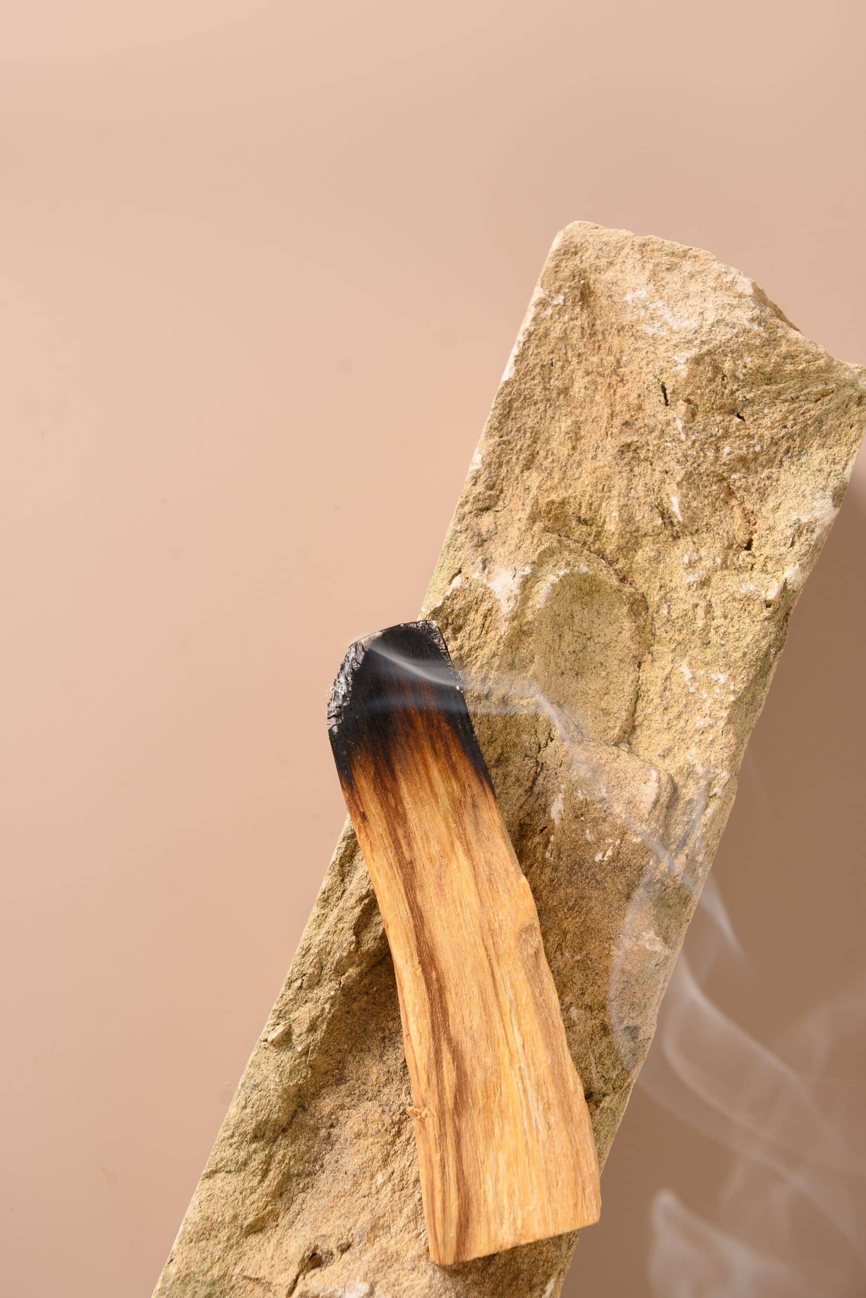 burning sandalwood incense