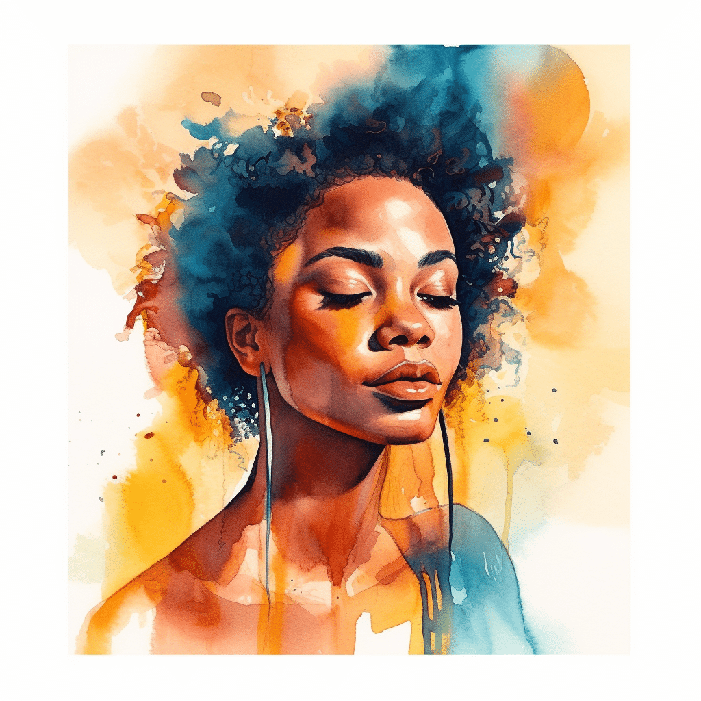 self love powerful watercolor portrait of a woman