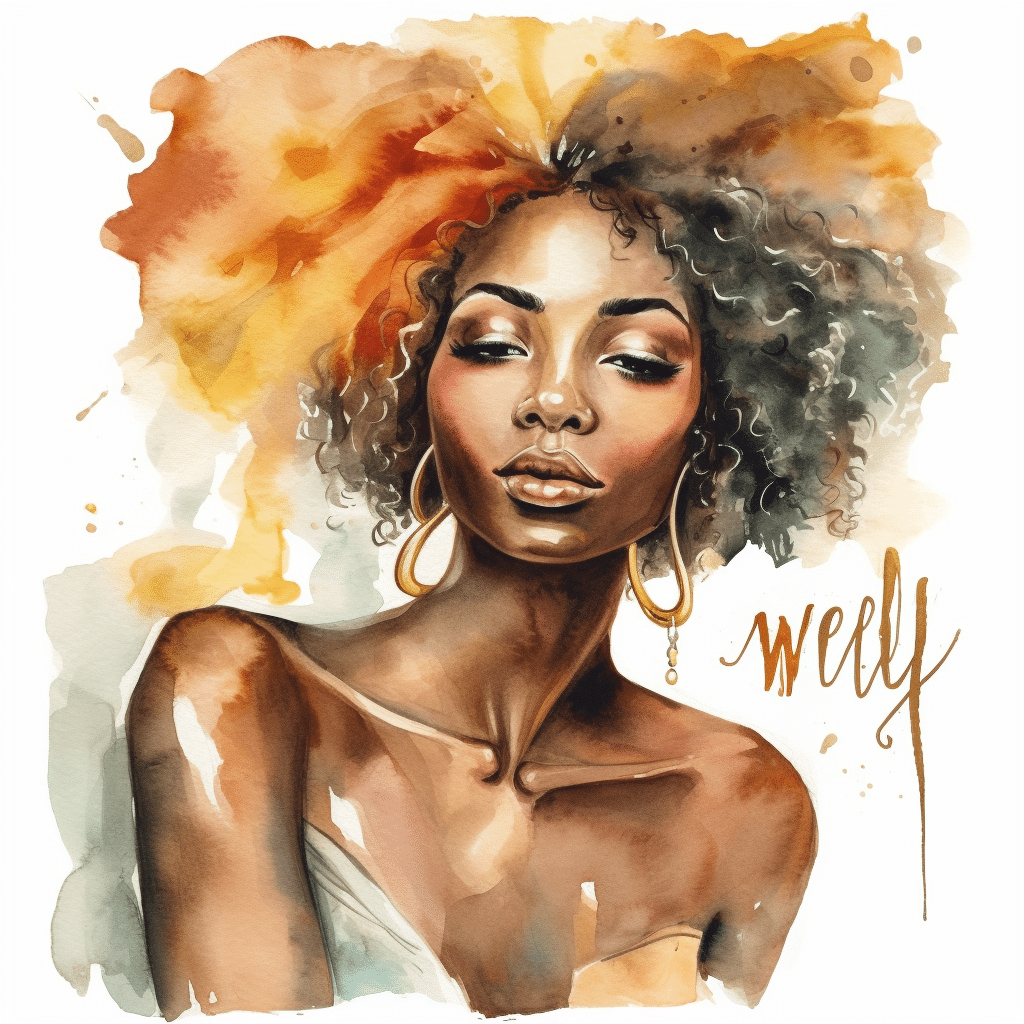 confident black woman watercolor