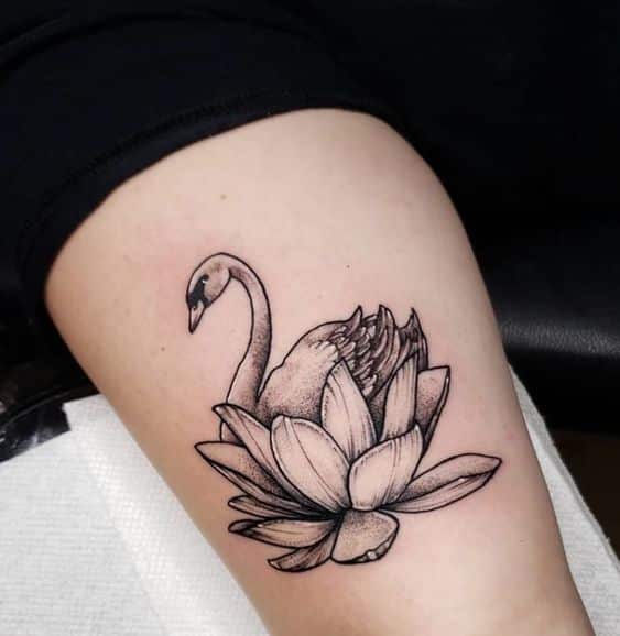 swan and lotus tattoo