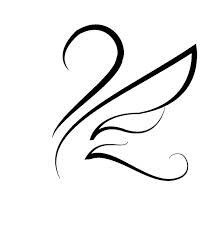 minimal abstract swan tattoo