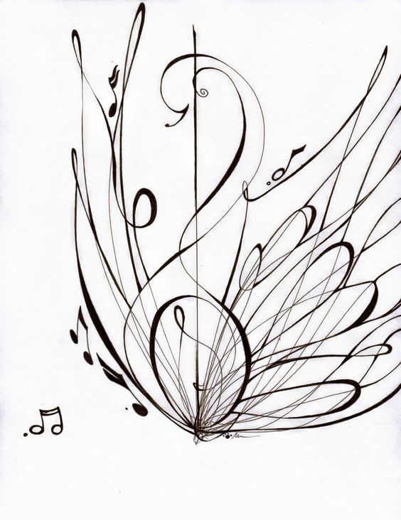 swan and music note tattoo