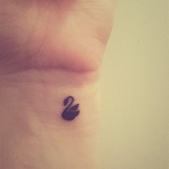 tiny swan tattoo
