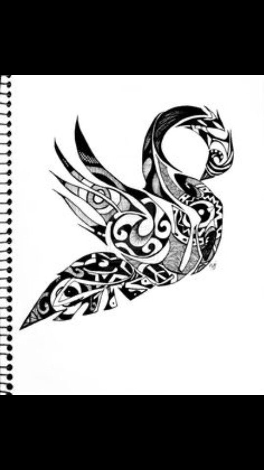 tribal swan tattoo