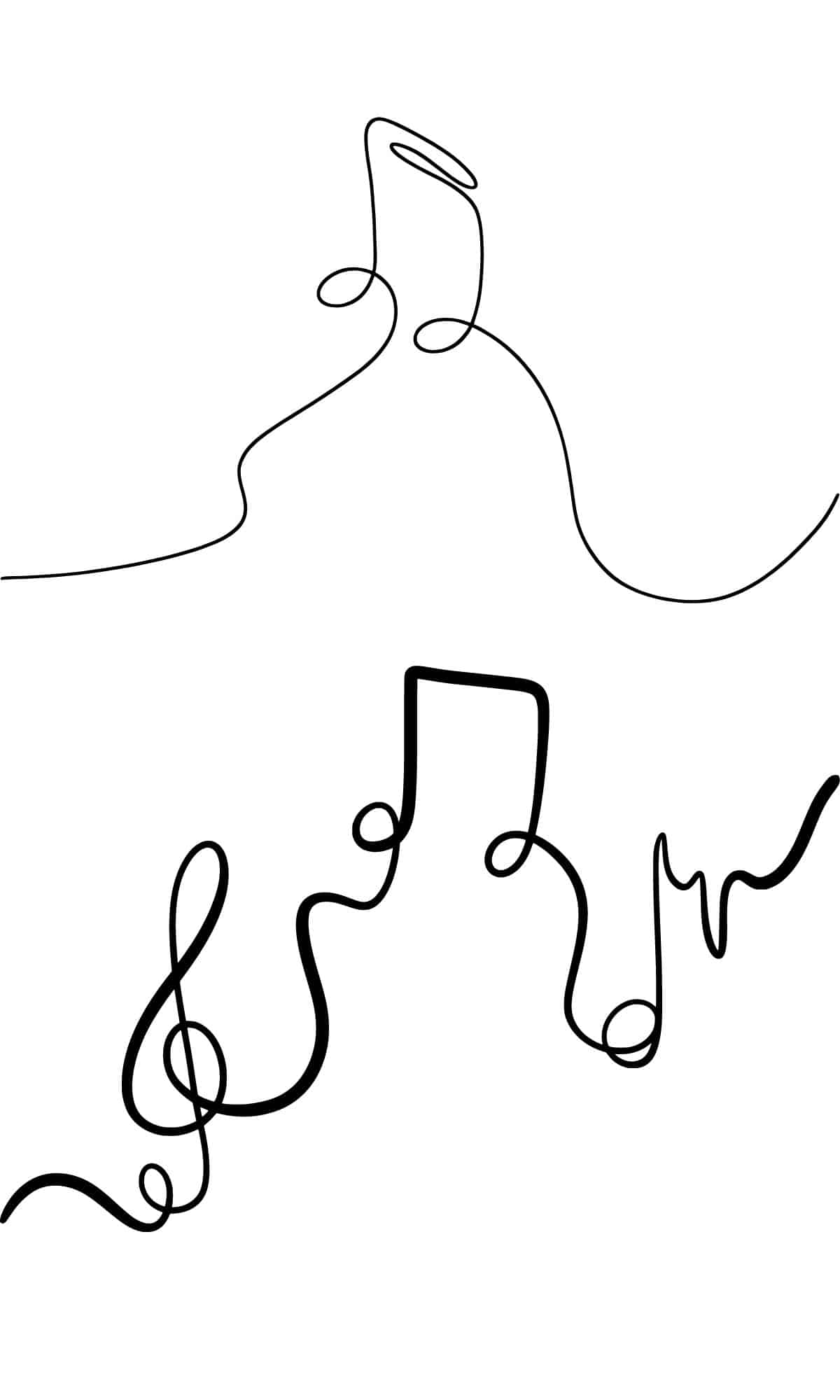 line art music note tattoos