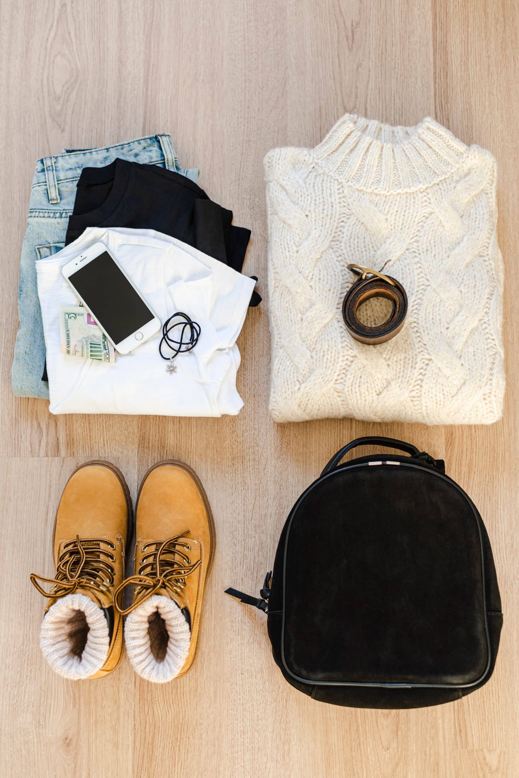 capsule wardrobe flatlay