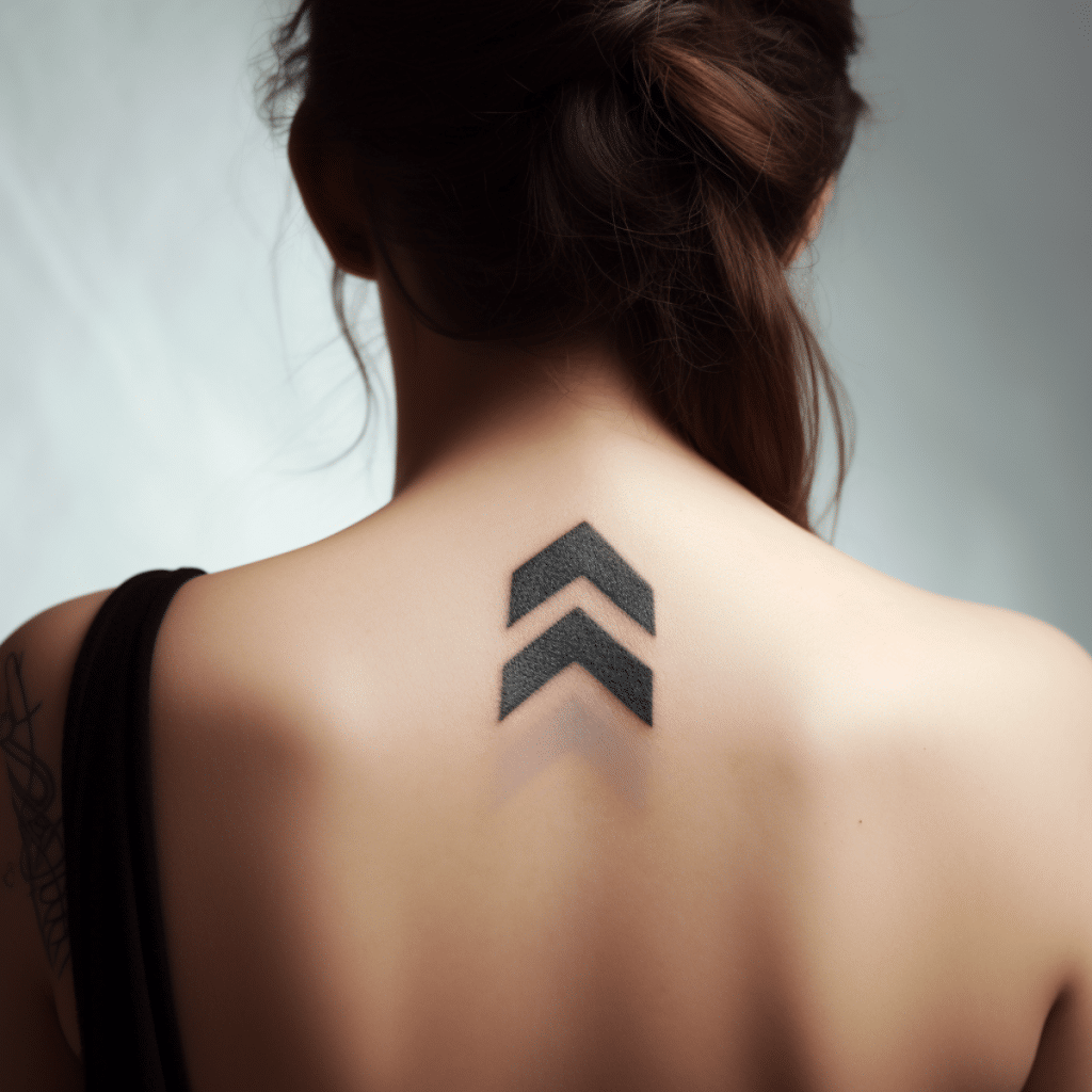 two lines tattoo chevron design
