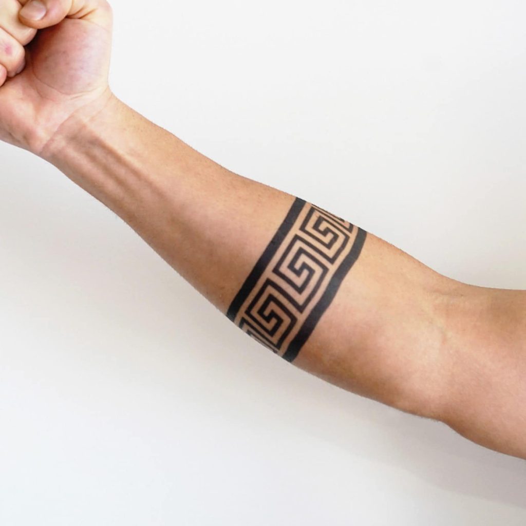 viking symbol tattoo two lines band