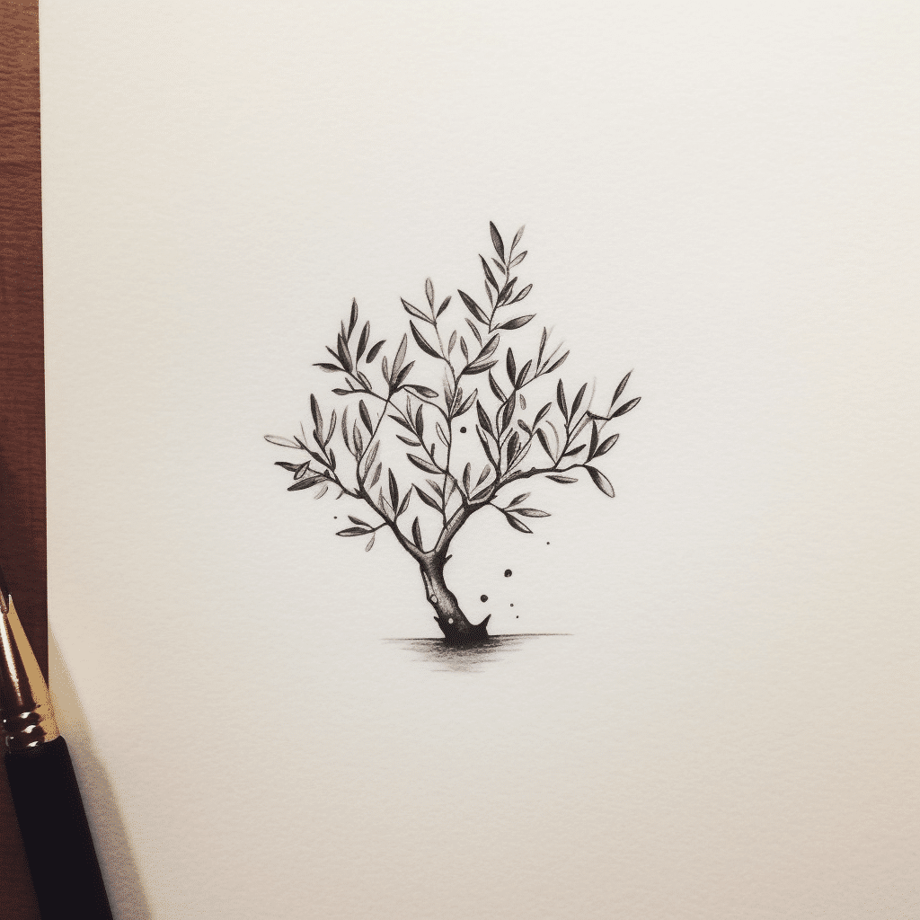 symbolic olive tree tattoo design
