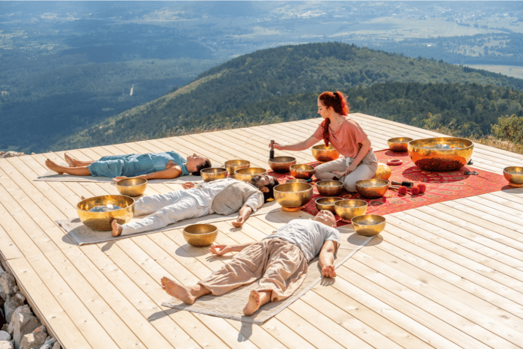 group sound bath meditation