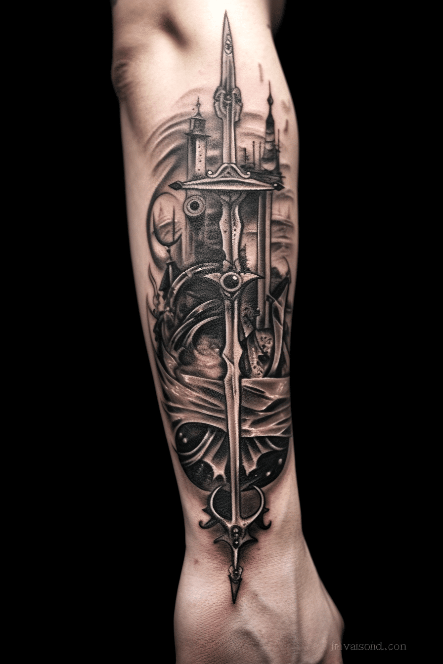 king Arthur's sword excalibur tattoo