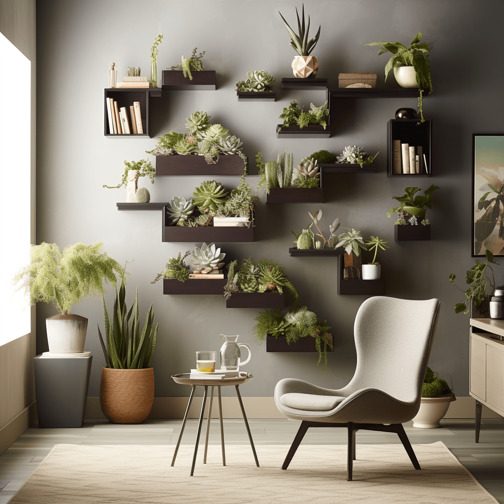 succulent plant wall for living area