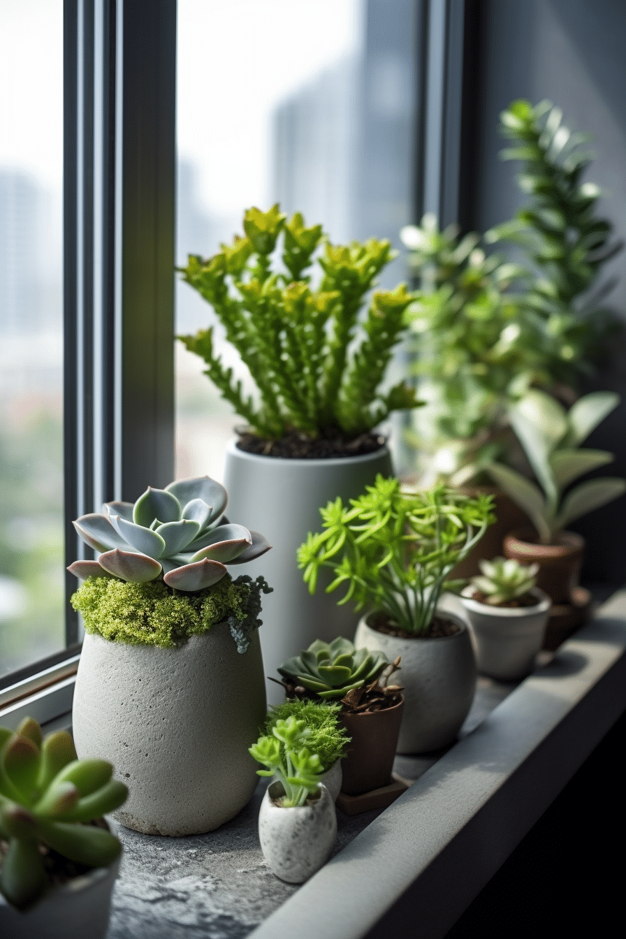 succulent window sill display