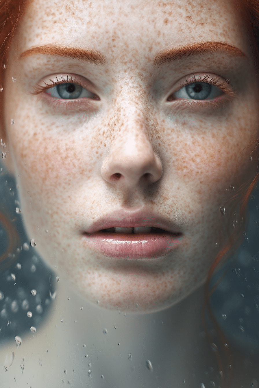 beautiful natural skin with freckles