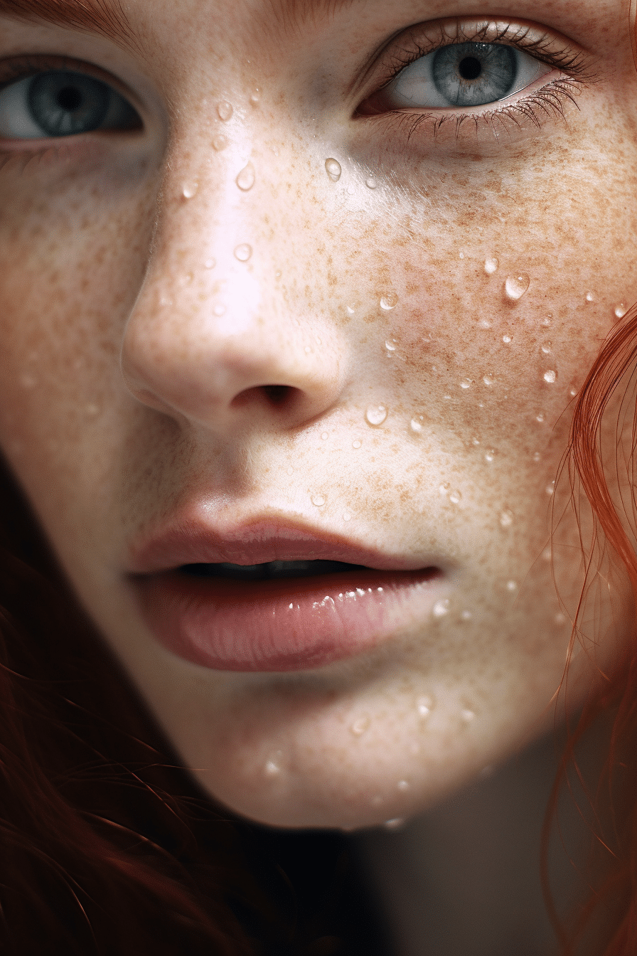 beautiful skin with freckles