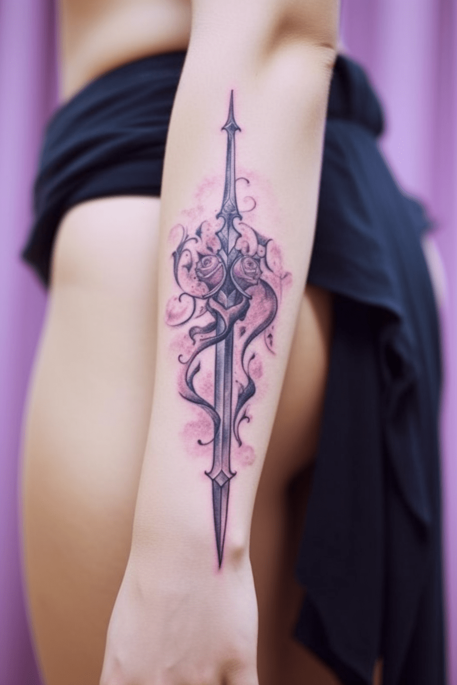 feminine sword tattoo