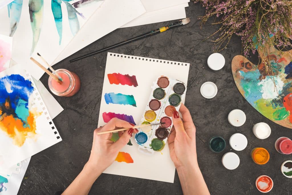 paint palette water colors