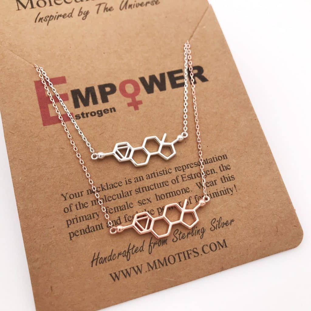 estrogen molecule necklace