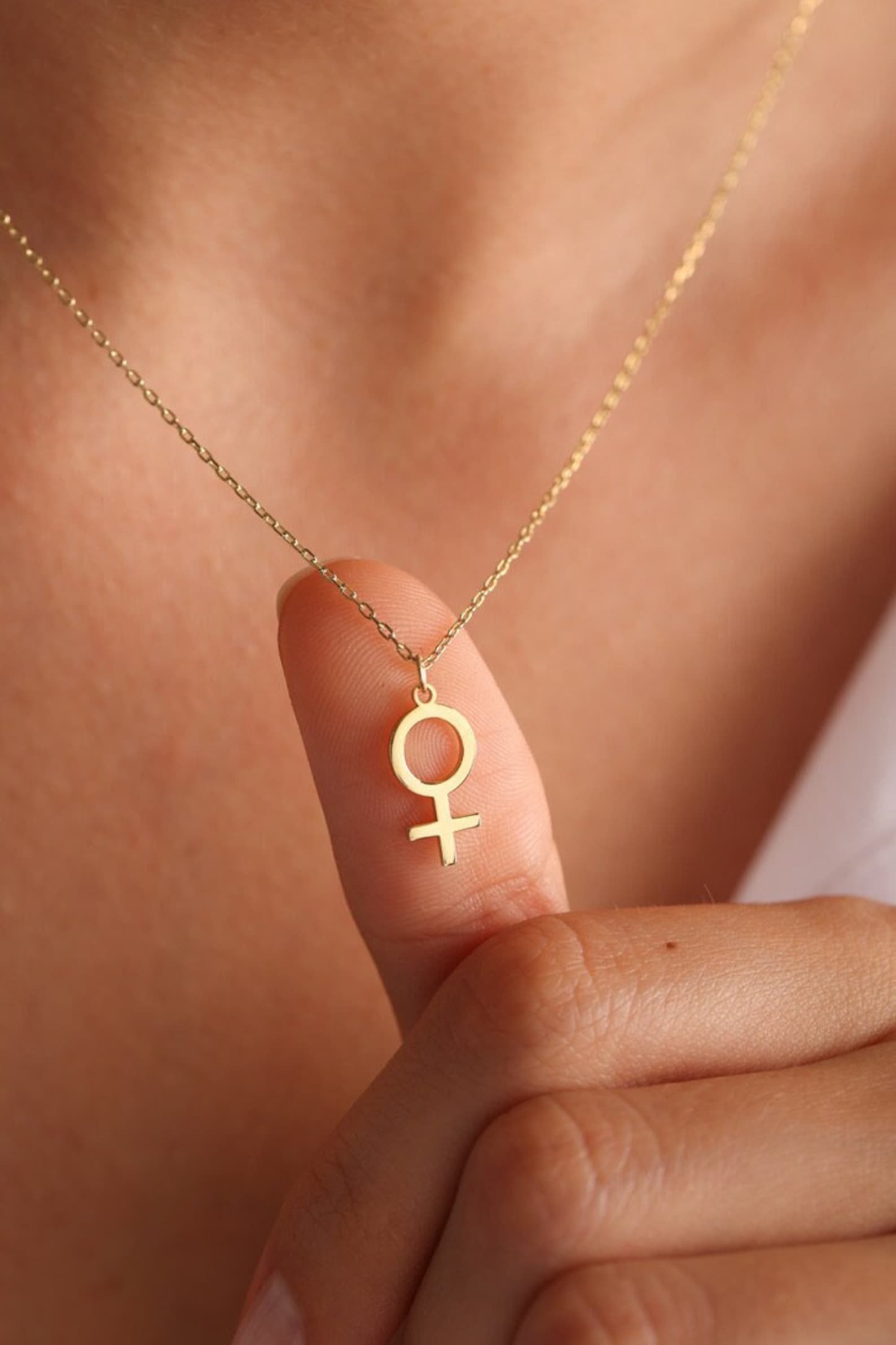 female symbol Venus symbol necklace