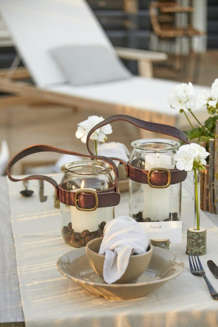 DIY Upcycled Lantern With Leather Belt Handle