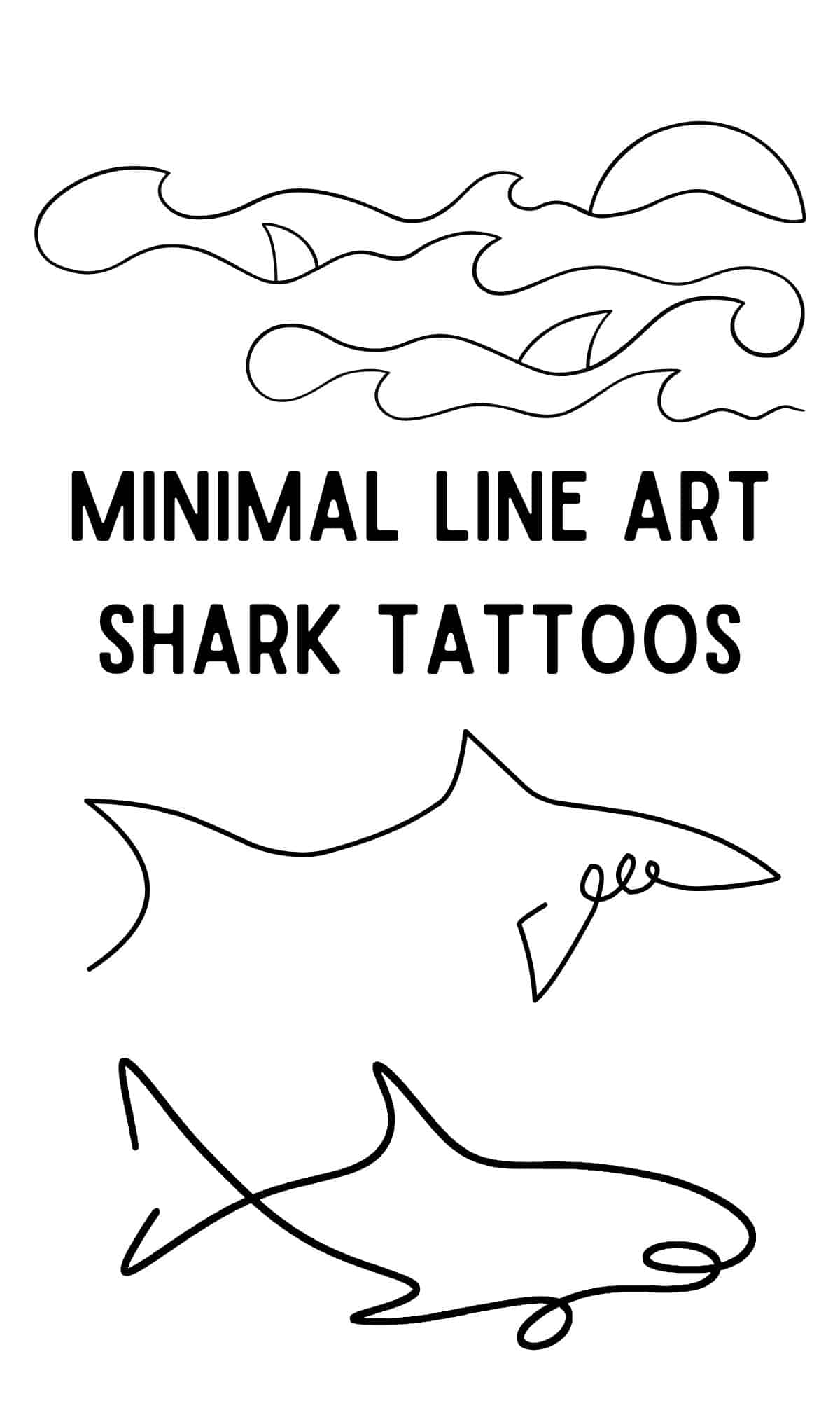 minimal line art shark tattoo designs simple shark tattoo 