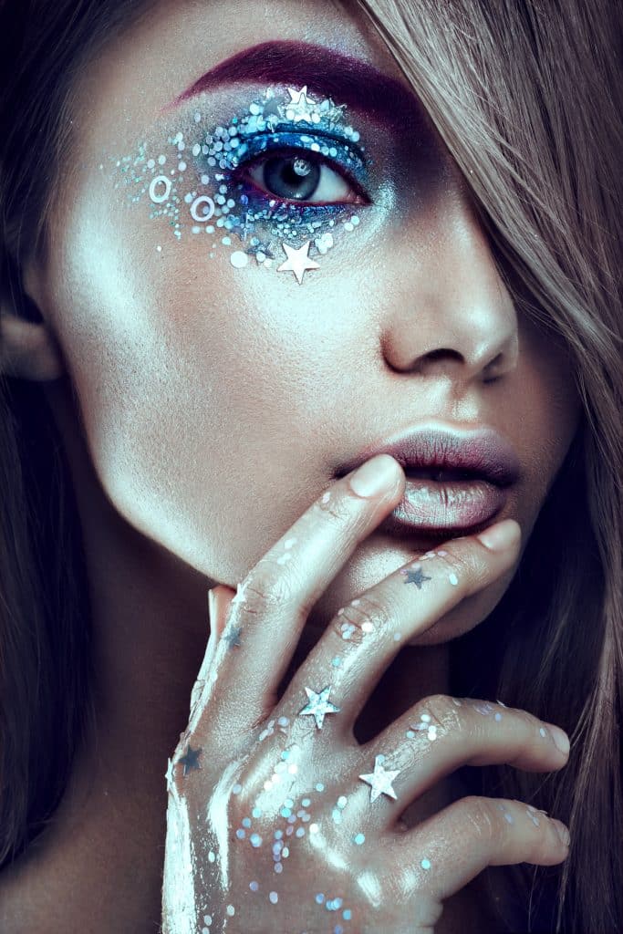 beautiful body art celestial make up look for women