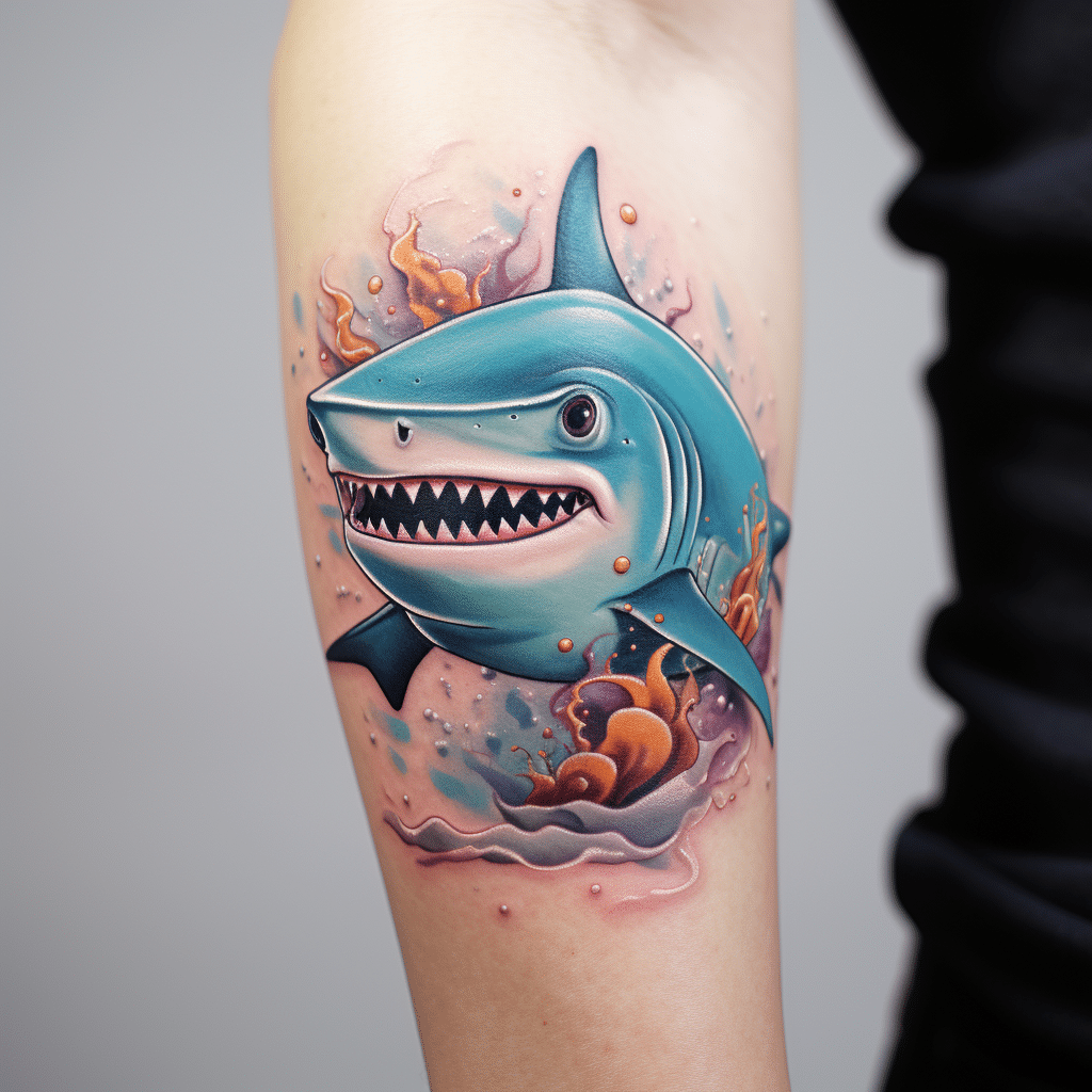 cartoon shark design full color 