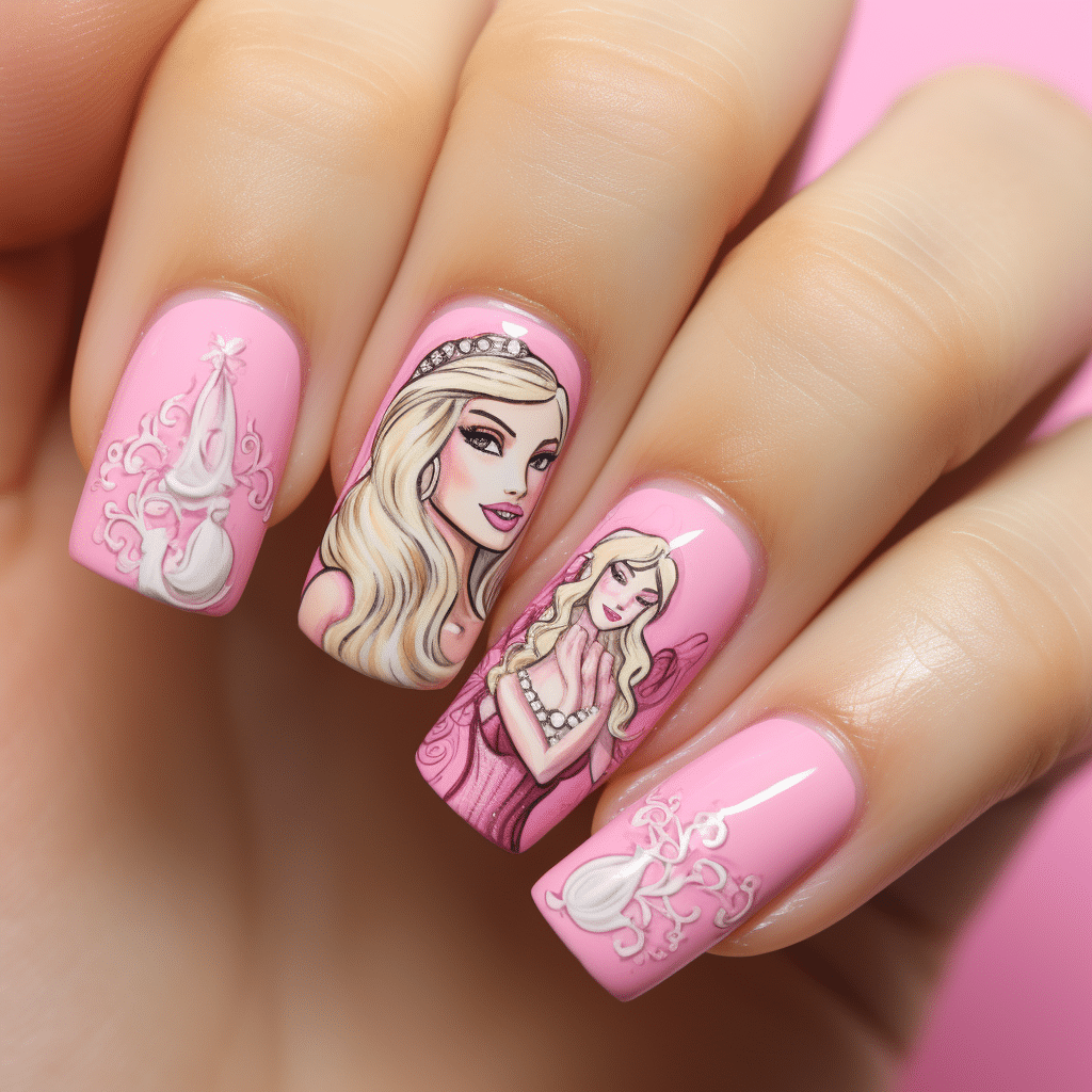 barbie pink nail designs and nail art inspiration