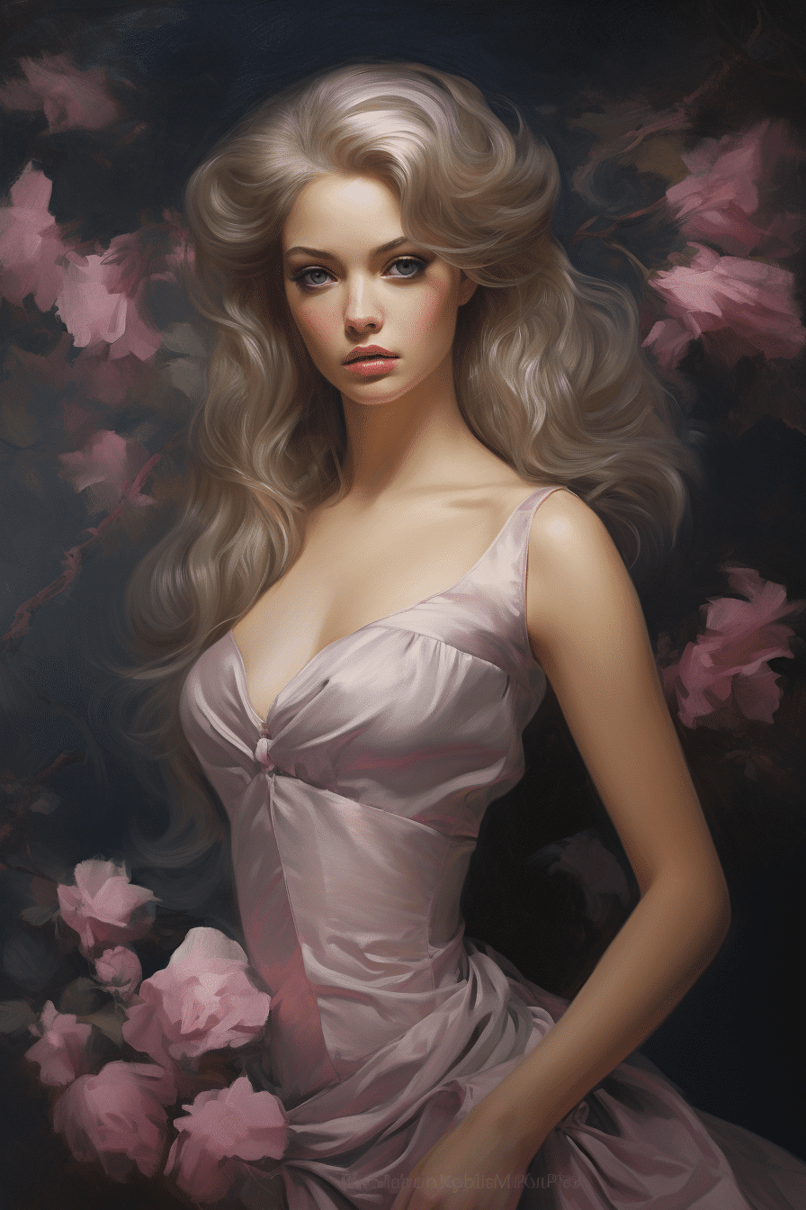 confident beautiful feminine woman with flowers, in her female energy