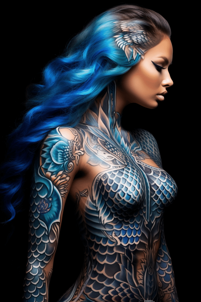 mermaid body painting