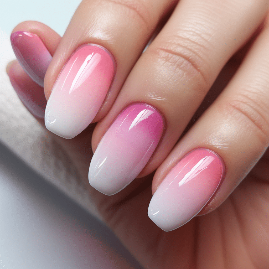 barbie ombre pink marbled nail designs