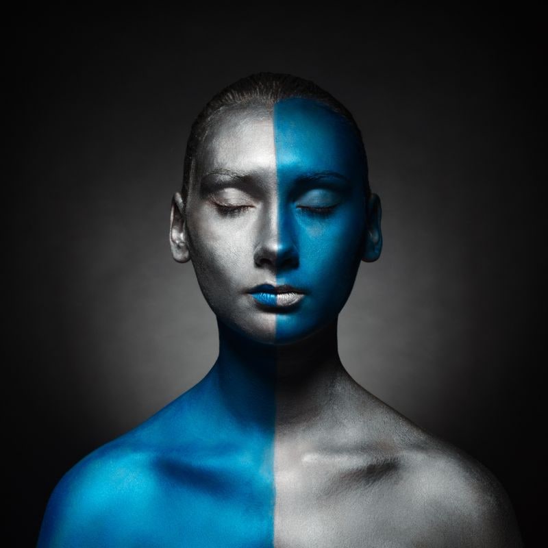 two halves body painting