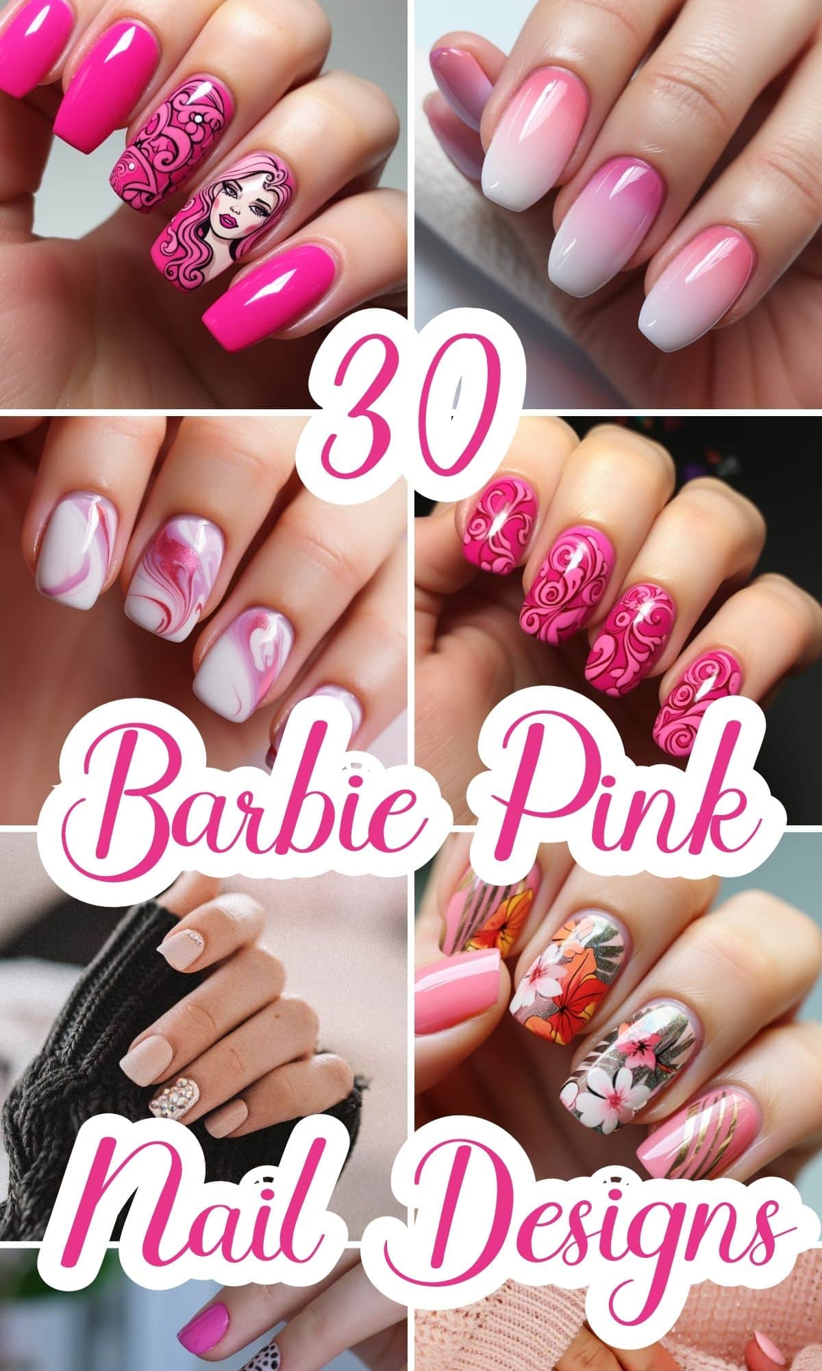 pink barbie nail inspiration nail art and designs