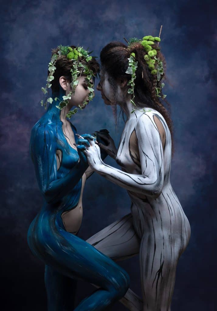 female body paint idea nature body art