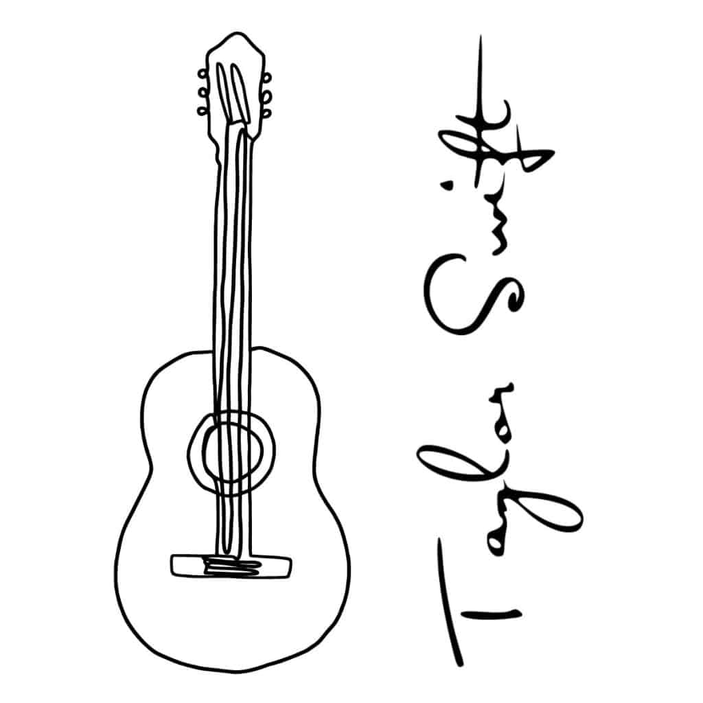 Taylor swift line art guitar 