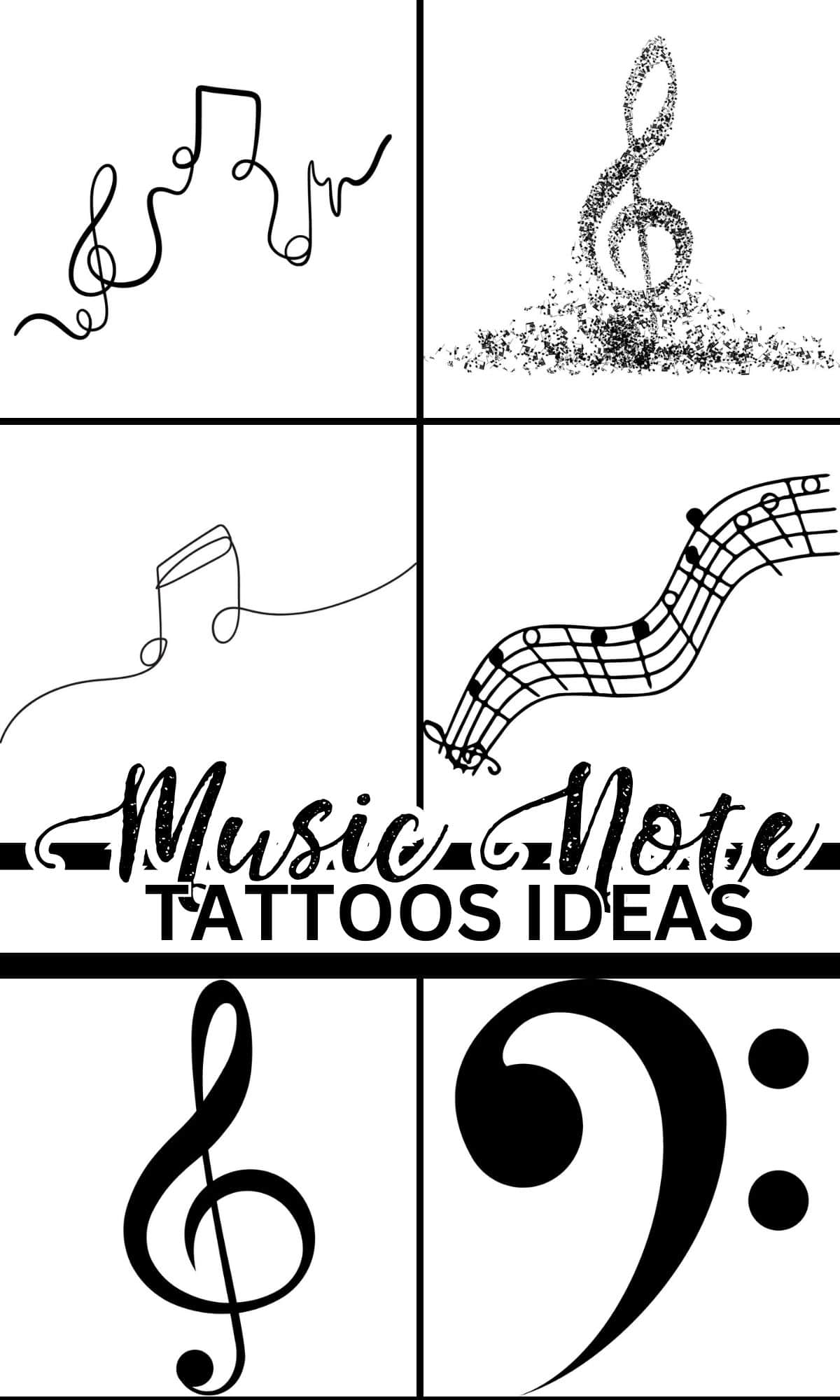 music notes symbols for tattoos design 