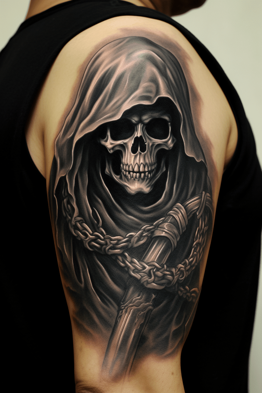 grim reaper tattoo skull tattoo design