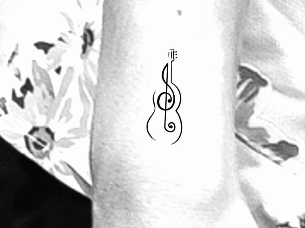 guitar music note tattoos  