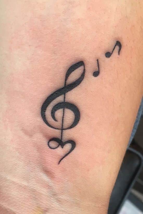 heart music note tattoos 