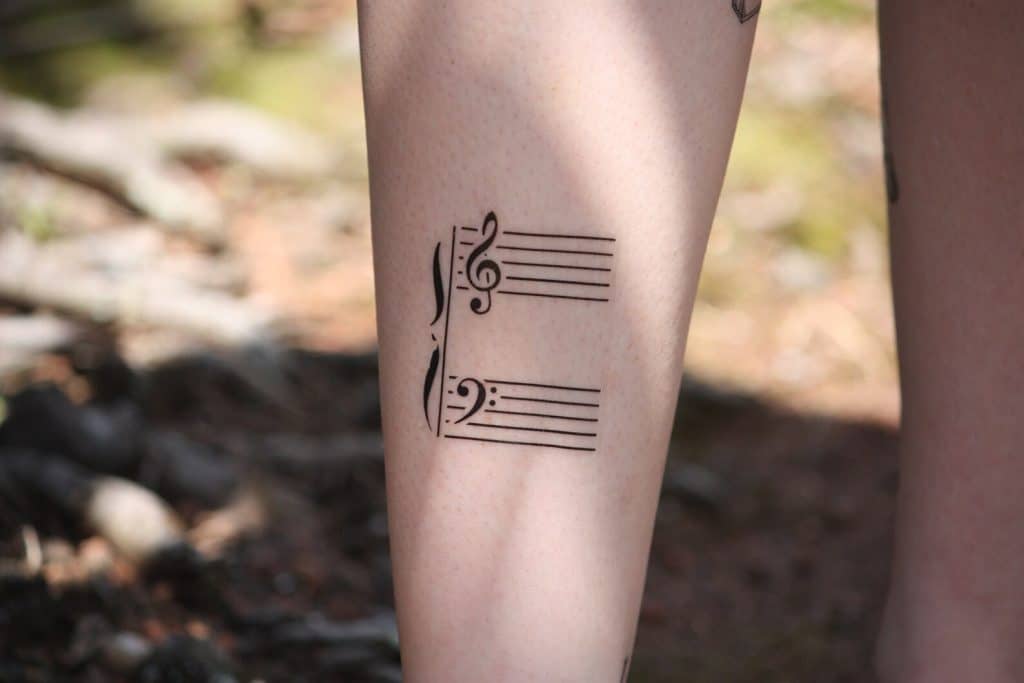 music note sheet music tattoo 