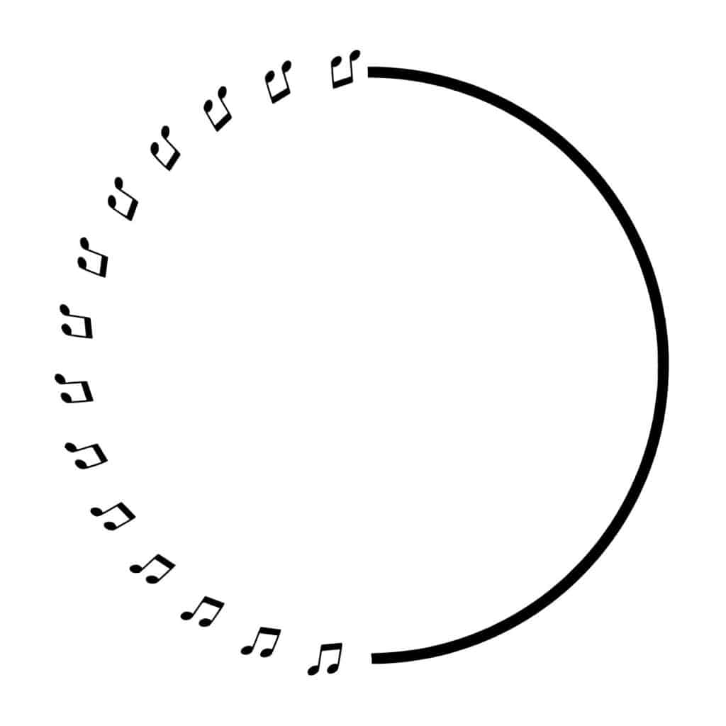 circle eternity music note tattoos  