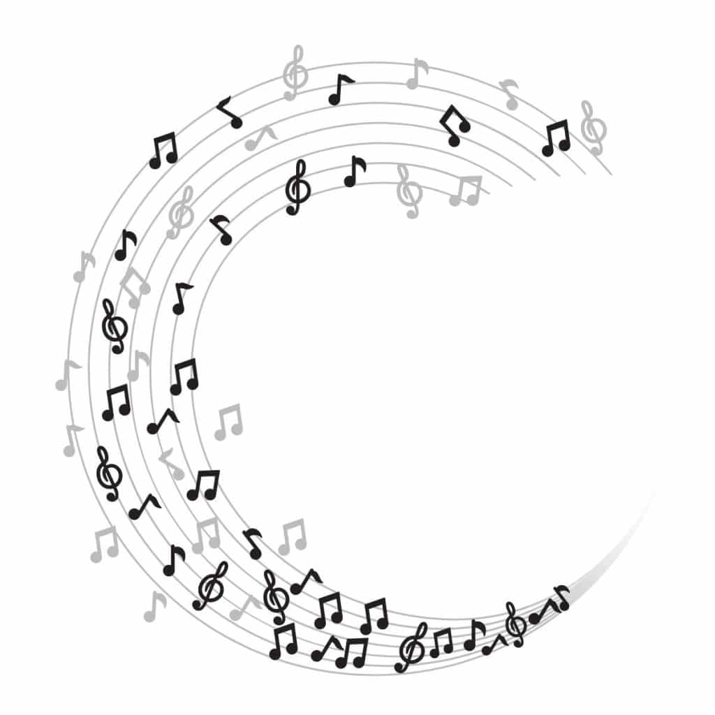 crescent moon music note tattoos  